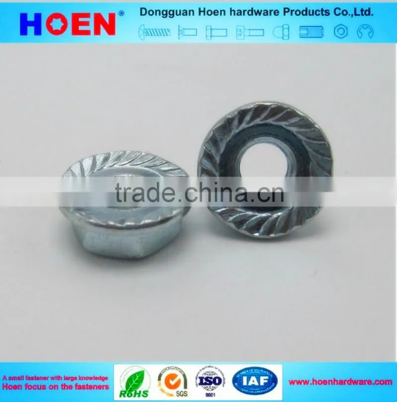 din6923 grade 4 white zinc hex flange nuts