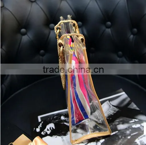 wholesale lightweight cheap pvc handbag with chain