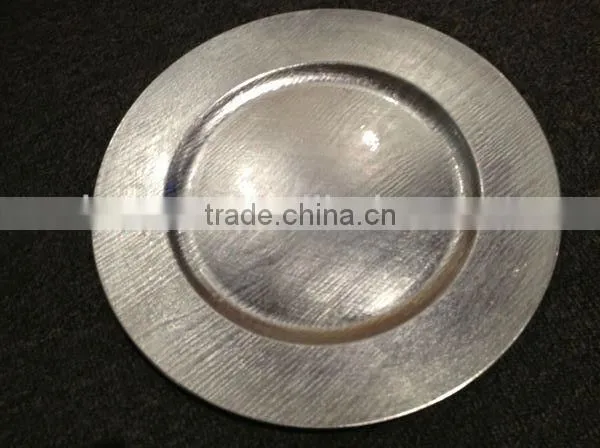 charger plate with fake wood