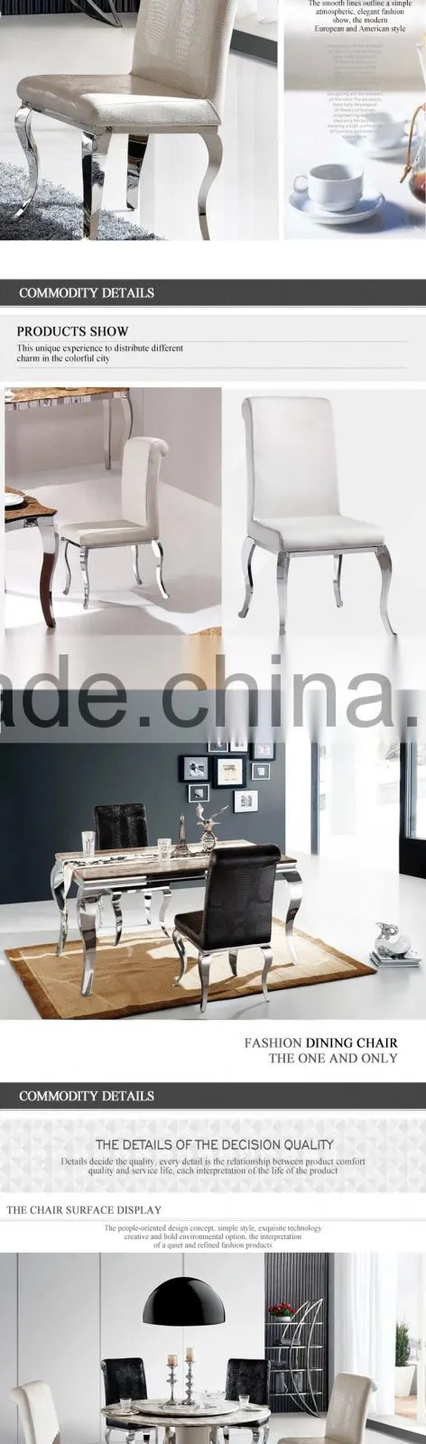 made in china comfortable crocodile leather rococo style white dining chair