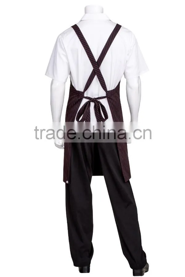 Adjustable Cross-Back Long Bib Apron with Pockets