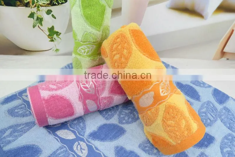 100% cotton 14s weak twist jacquard terry face towel bath towel