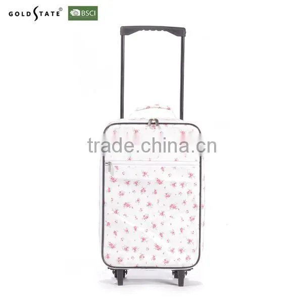 Fresh flower printed fabric luggage