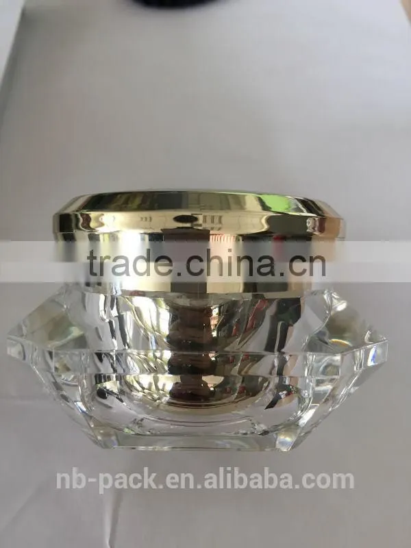 diamond clear cream acrylic jar with acrylic material