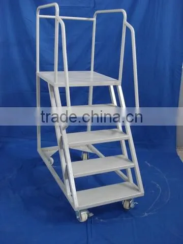 steel warehouse rack use step ladders