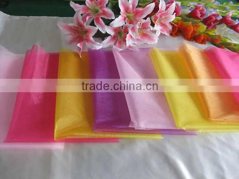 Colorful Organza Sheets for flower wrapping with hot cut edge
