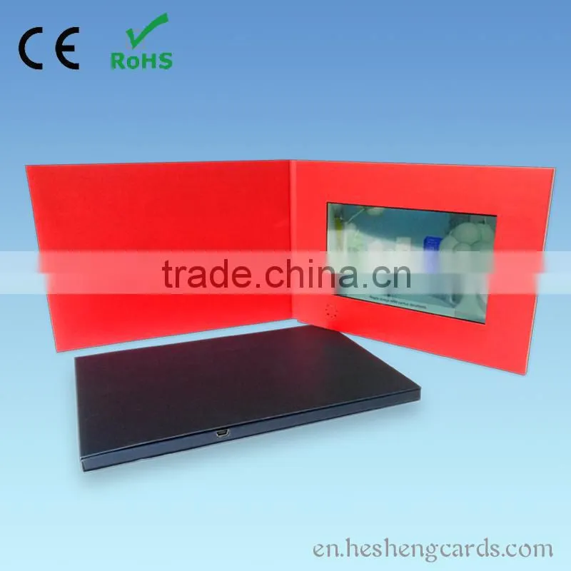 4.3" 5" 7"10"lcd video brochure in paper crafts
