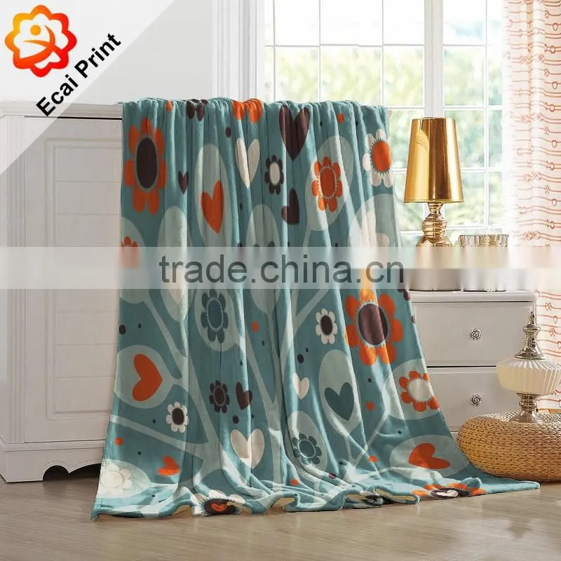 2016 colourful custom made printing blanket on the bed