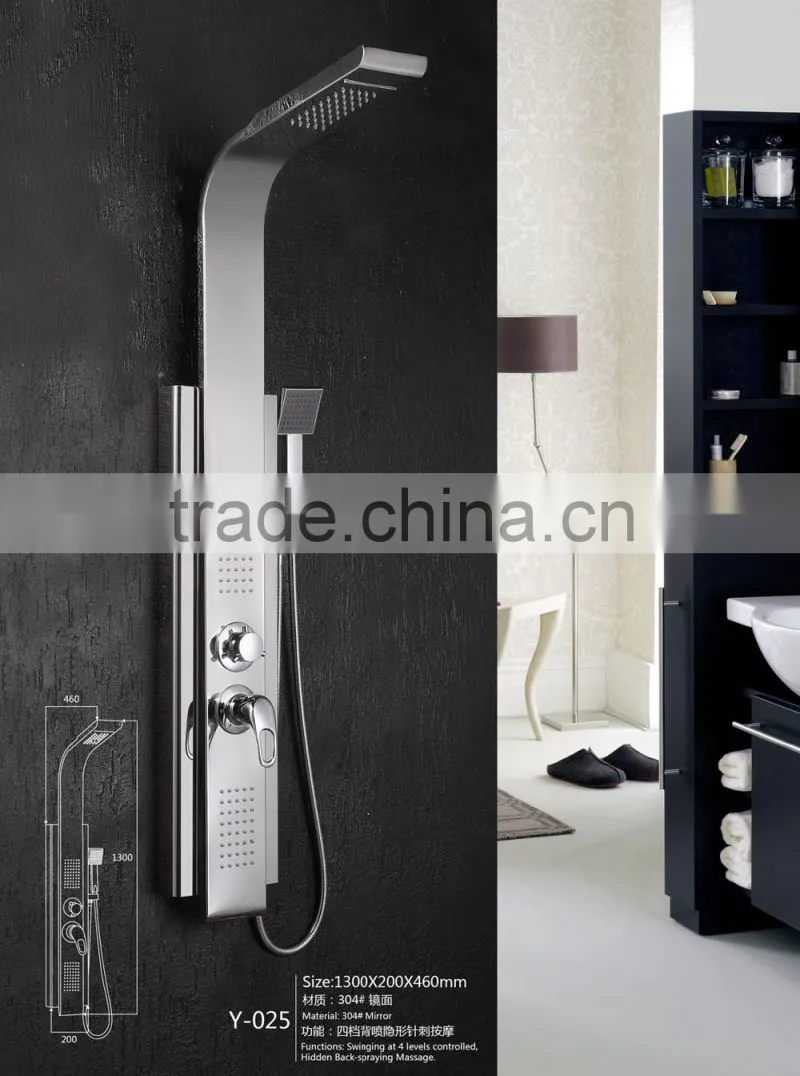 sanitary ware mirror finished 304 stainless steel set column shower panel Y-025