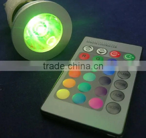 e27/gu10 high power led 3w rgb spotlight