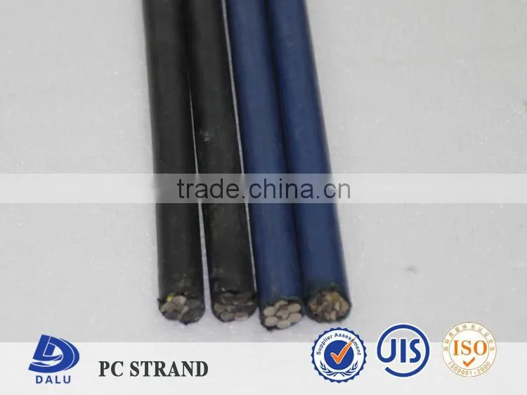 HDPE Steel Wire Cable 1860MPa 12.7mm 15.24mm Unbonded PC strand