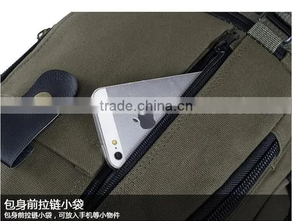 2016 cheap canvas brown school backpack bag for teenager boys