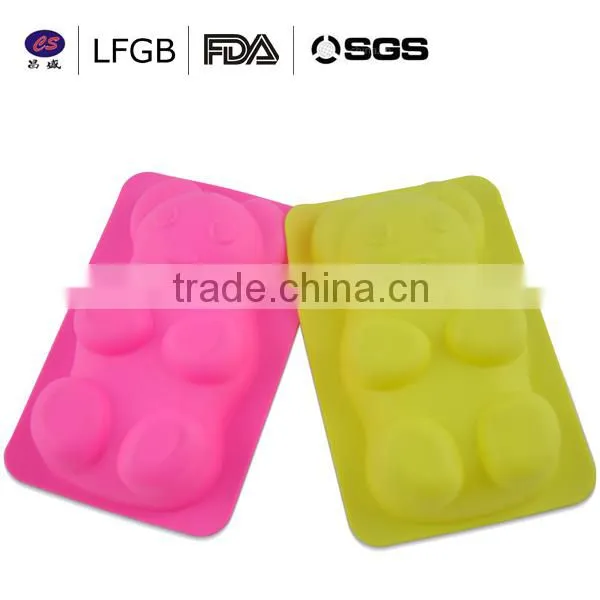 2014 fashionable and customized professional teddy bear shape silicone cake mould