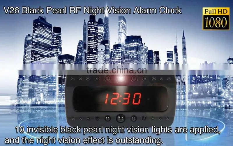 5 million CMOS Full HD mini alarm clock camera