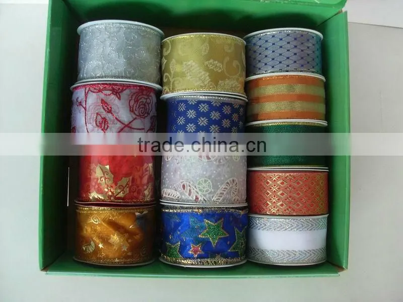 HOT SALE! White / Pink Grosgrain Woven Fabric Satin Gift Box Wrapping Ribbon