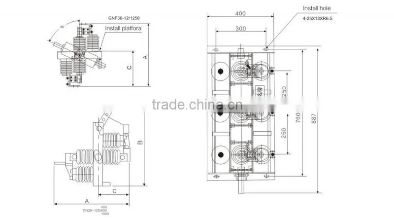 12kv GN30-12 Series lndoor HV Rotary Disconnect Switches
