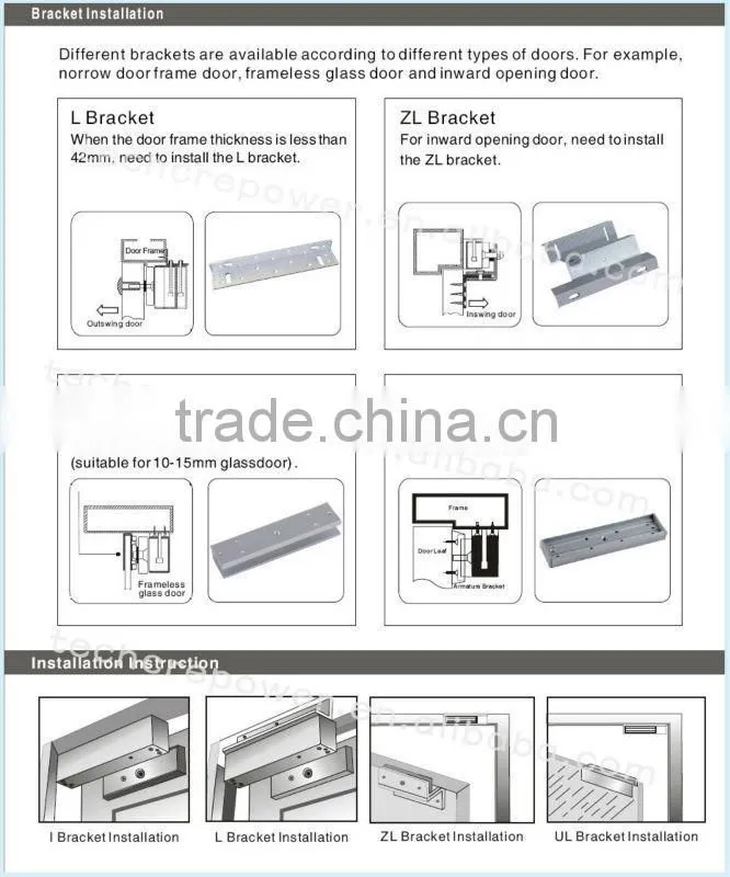 280kg 600Lbs Electric Magnetic Lock with Mortise Mount