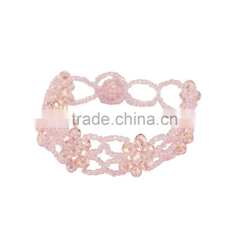 2016 newest Handcraft beaded elastic crystal bracelet