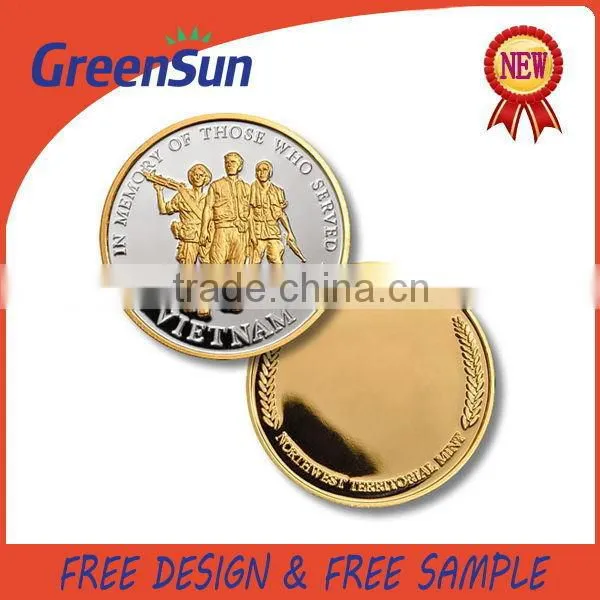 2015 Wholesale Professional Design gold plated us coin