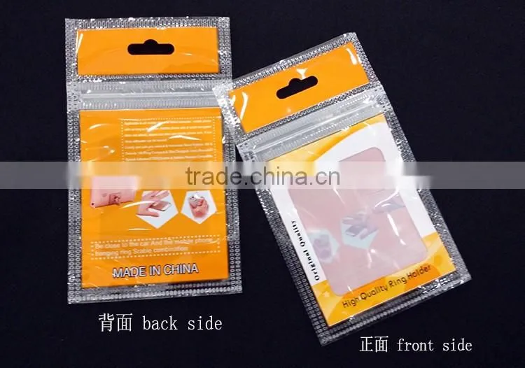 cheap plastic bag printing for the mobile ring laminated poly bag Red Orange printed zipper bag