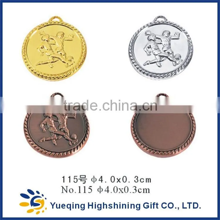 115# Cheap gold silver bronze sports factory directly sale metal medallion craft badge award football medal