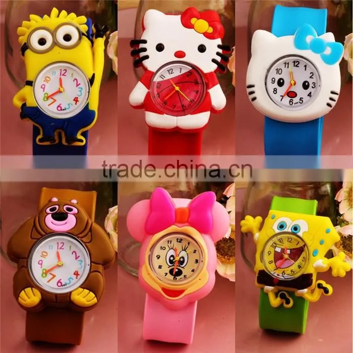 Cute cheap children animal cartoon silicone electronic clap students watch slap watch