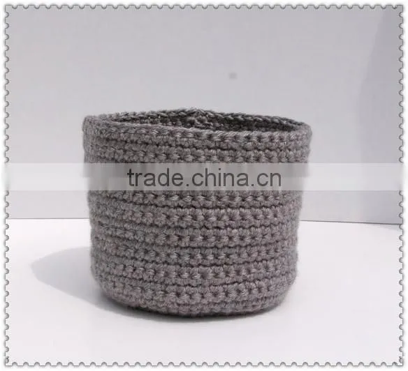 Fashion crochet basket , hand storage baseket ,crochet knitted various colors basket