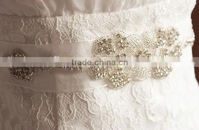Fashion design Bling Bling Decorative Crystal Rhinestone Applique For Bridal Sash WA013
