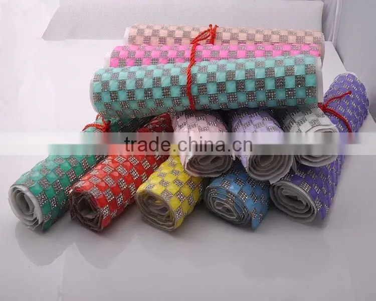 opal color crystal square stone setted adhesive sheets for DIY use lady purse