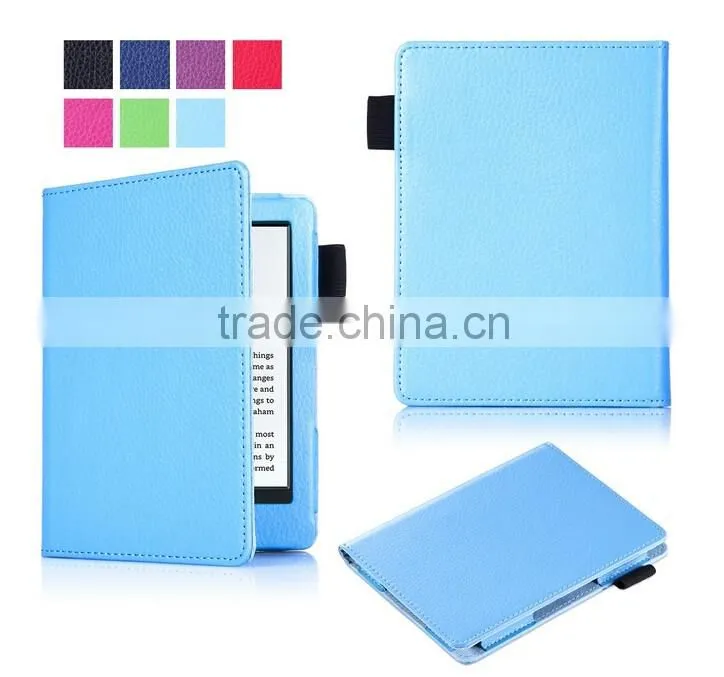 Litchi Pattern PU Leather Case for 2016 New Kindle 6" e-Reader, 6inch Leather Case for e-Reader New Kindle 2016