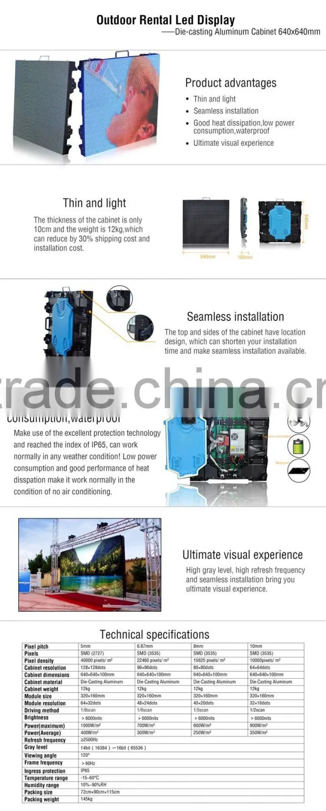 LED display outdoor P8 for commercial sale with factory price