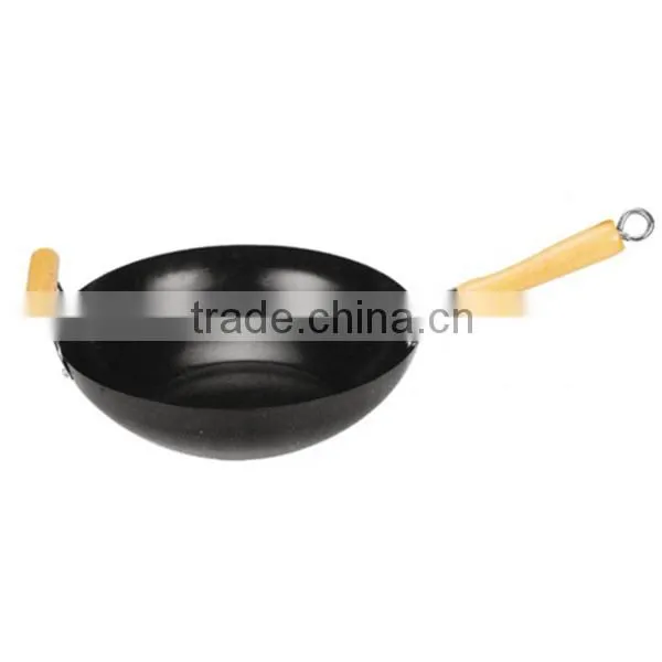 carbon steel non-stick wok with flat bottom