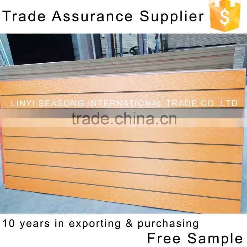 China 1220*2440mm*15mm one side melamine faced mdf slot board