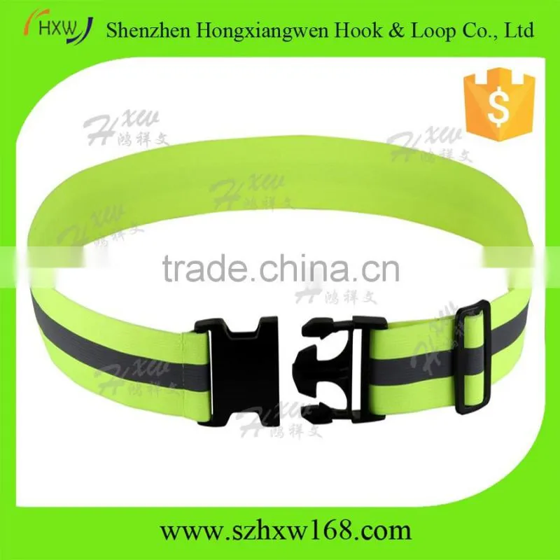 Neon Yellow Elastic Adjustable Buckle Safety Belt Cycling Walking
