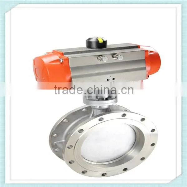 Pneumatic flanged control butterfly valve, pneumatic clamp butterfly valve