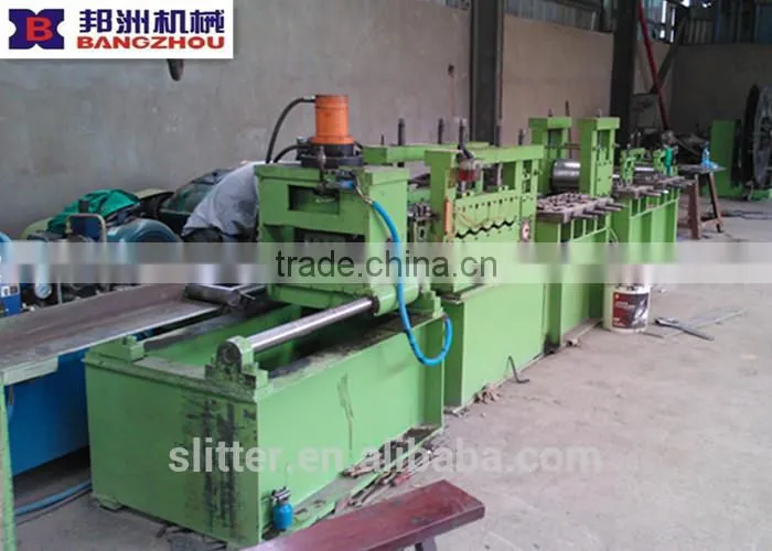 flat steel chamfering, straightening and cutting machine