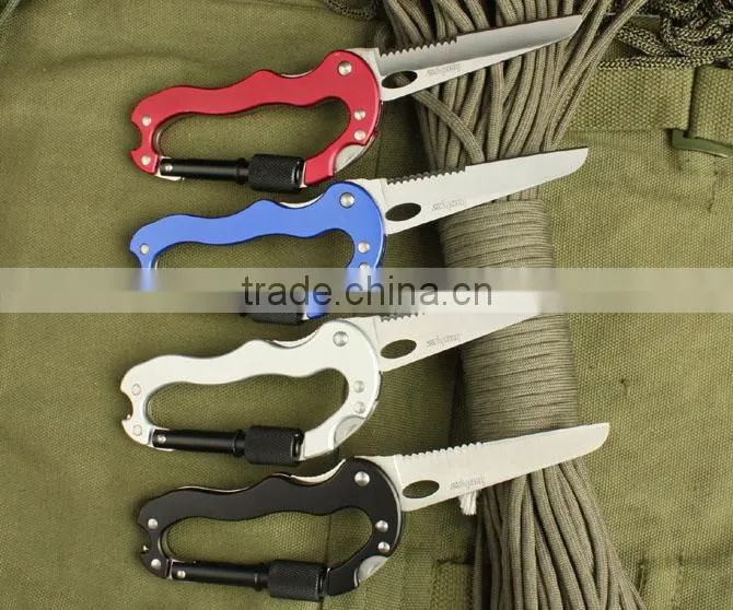 OEM outdoor stainless steel multi Carabiner hook for mountain climbing multi knife UDTEK01914