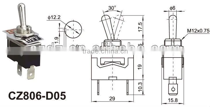 2 pole on-off machinery toggle switch wth waterproof,Three pole TPST 3-way toggle switch