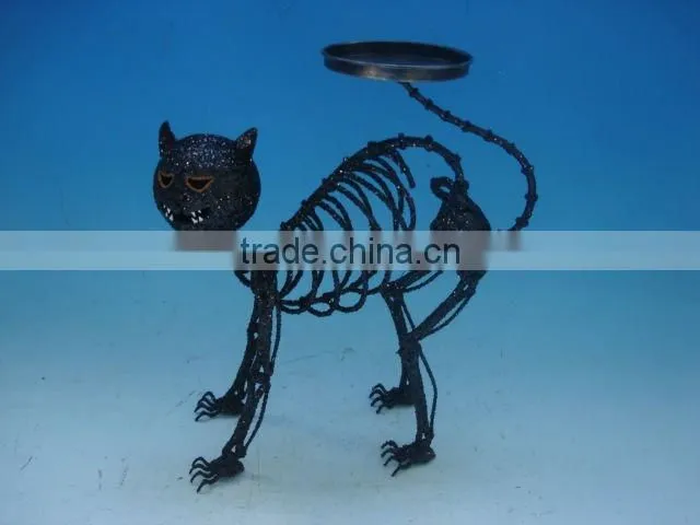 HALLOWEEN CAT DECORATION-- CANDLE HOLDER