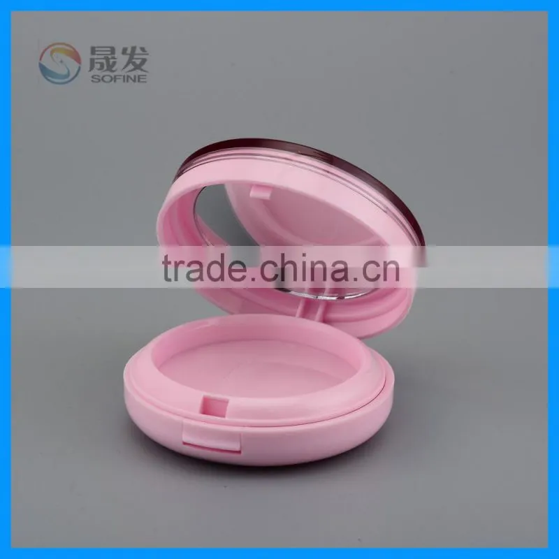 Round empty compact powder case