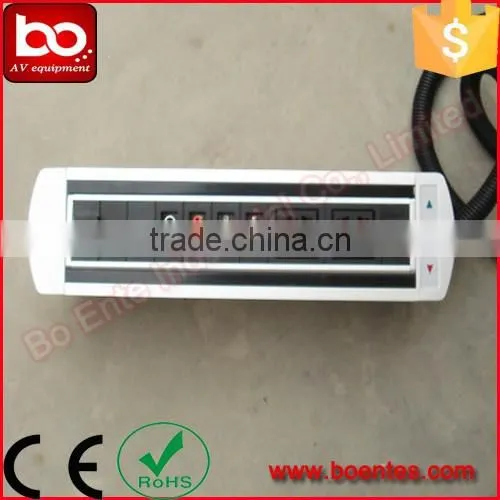 Aluminum Alloy Office Desktop Motorized Rotatable Power Outlets with Press Control for Electrical Socket