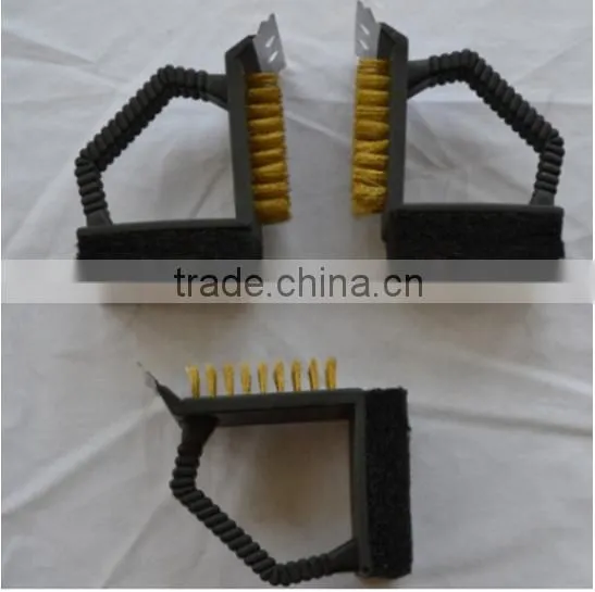 Top sale Barbecue Grill cleaner, brush cleaners, steel wire sponge trowel set kitchen tools