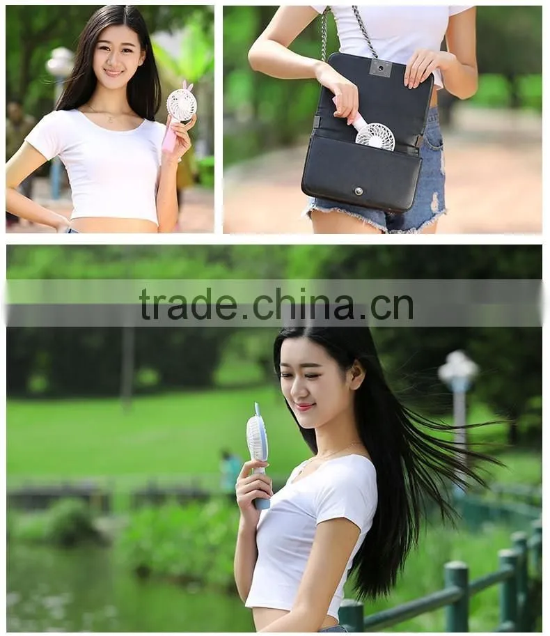 Cute Rabbit Mini Handheld Fan Rechargeable Mini USB Fan, Battery Powered Mini Fan Handheld, China Supplier