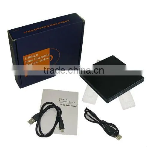 USB 2.0 external laptop optical drive case enclosure for laptop