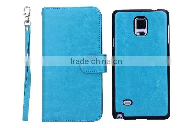 2015 UNIQUE PU Leather back shell case for Samsung Galaxy note 4 Wallet case,fashion pattern with 9 card slots