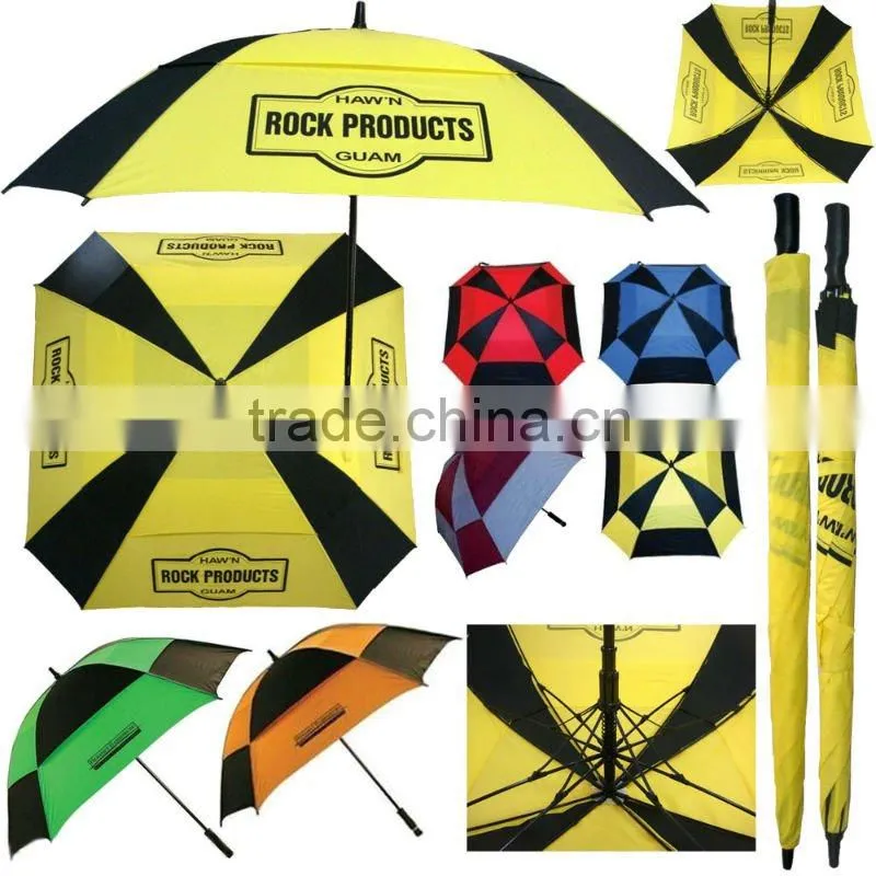 yellow big golf storm umbrella