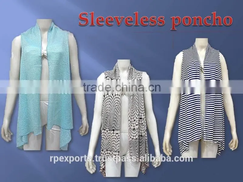 New Fancy multi sleeveless poncho