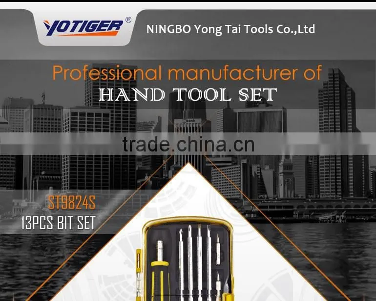 13PCS Screwdriver Type Ratchet Handle Bit Set Tool