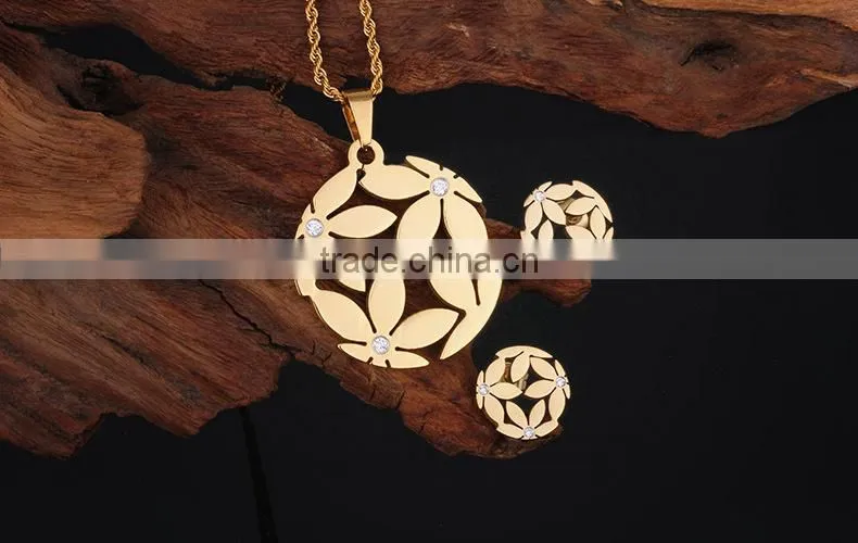 stainless steel $1.00 18kgp gold plated fashion jewelry