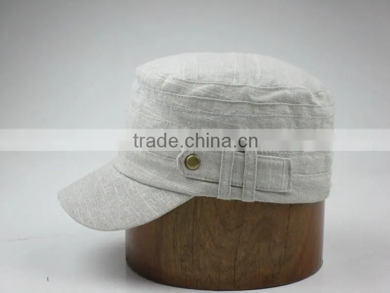 100% linen military army caps for women without logo